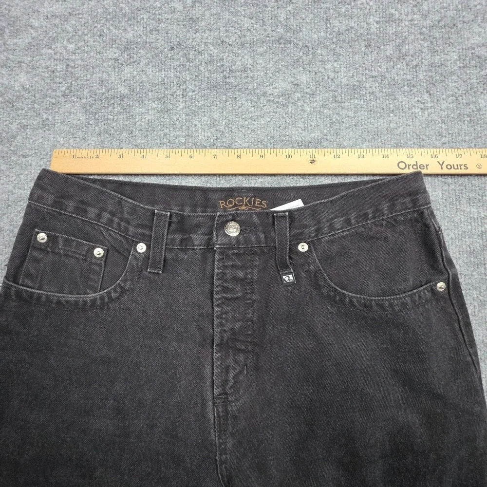 Vintage Rocky Mountain Jeans Women's 12 LONG Black Bareback Western Y2K **